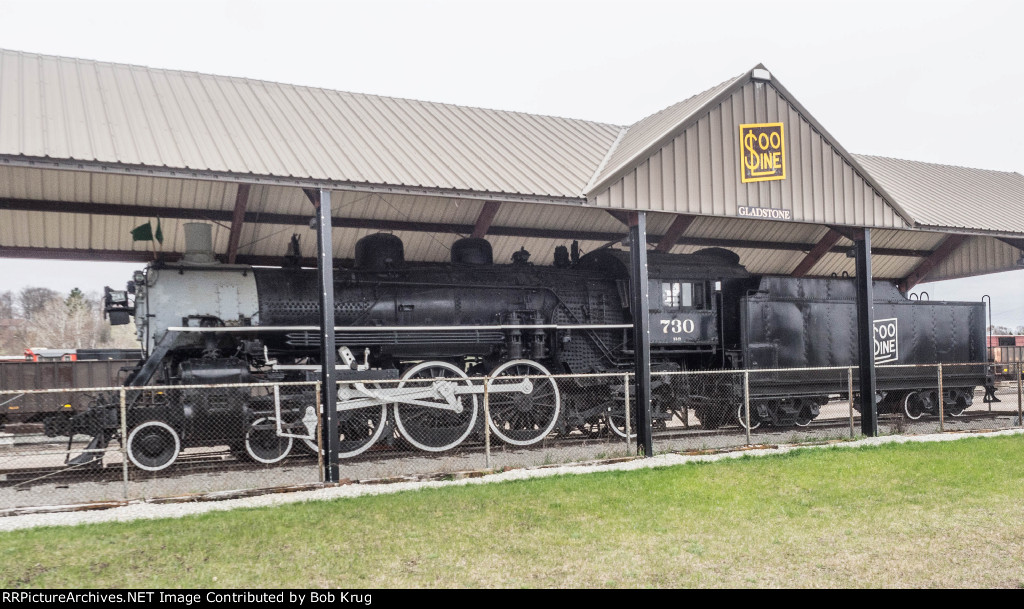 Bonus static steam locomotive display - SOO 730 in Gladstone, Michigan